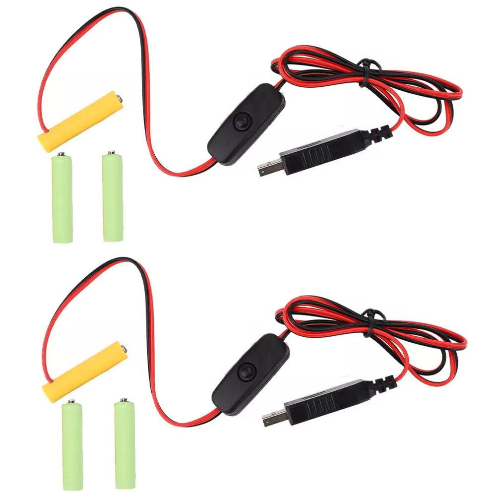 2X 4.5V AA Eliminator Cable Dummy-Battery Power Cord Replacement
