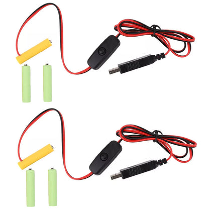 2X 4.5V AA Eliminator Cable Dummy-Battery Power Cord Replacement
