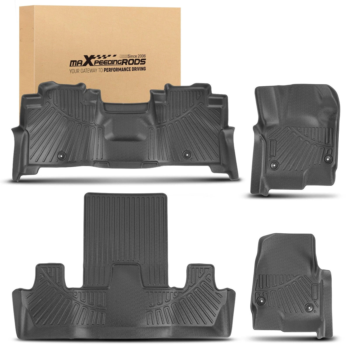 Floor Mats Liners for Ford Expedition (2018–2025) TPE Rubber All Weather 7 Seats