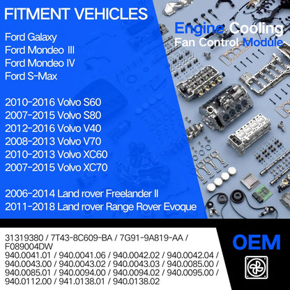 Cooling Fan Control Module for Volvo S60 S80 V40 V60