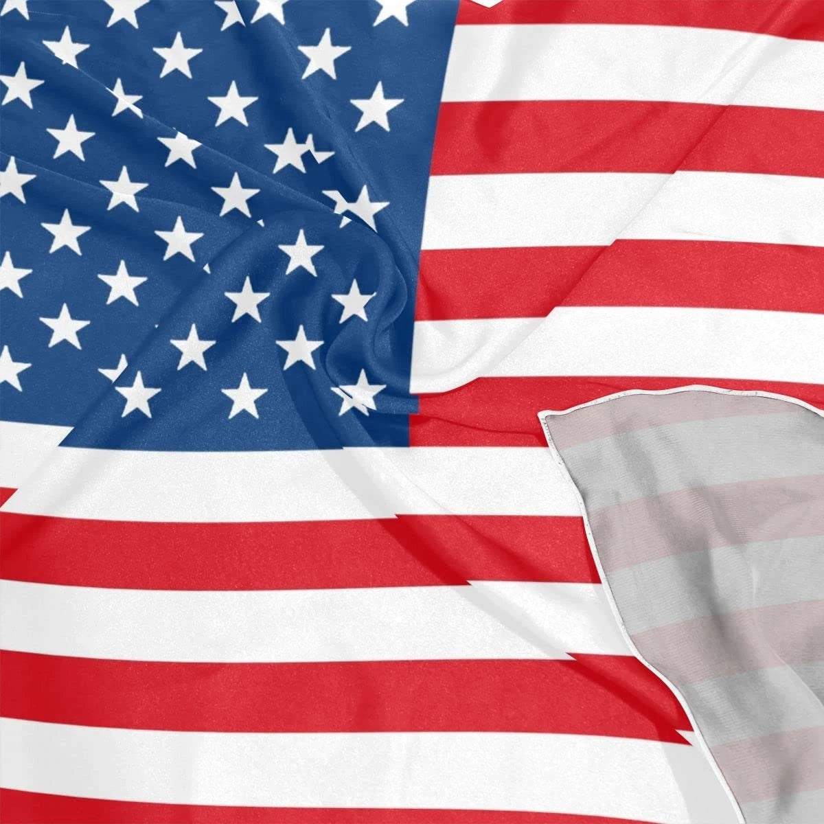 Silk Scarf for Women - American Flag Square Satin Neck Scarf