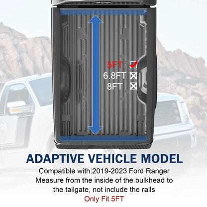 Hard Solid Tri-Fold Tonneau Cover for Ford Ranger (2019–2023) CMH82090