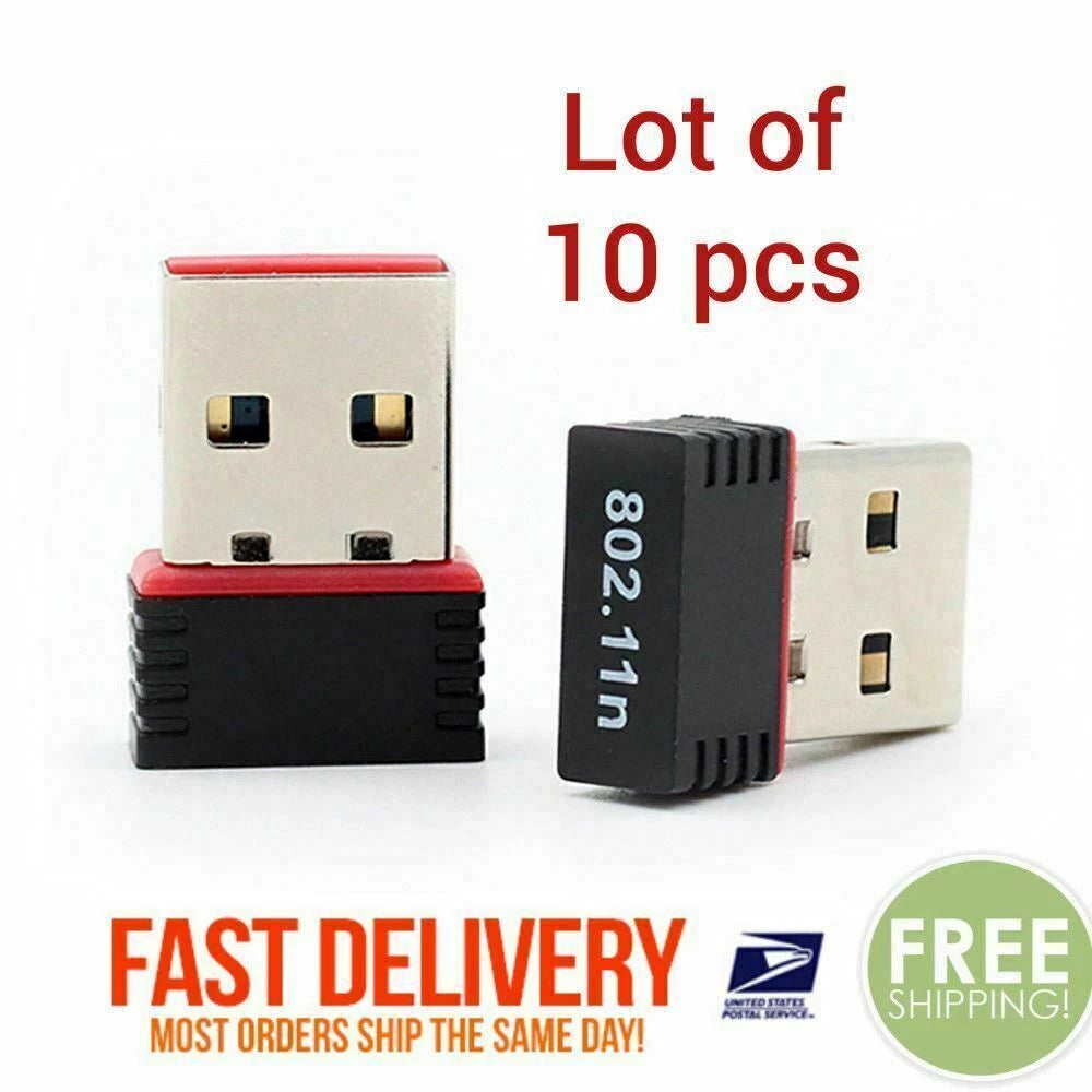 10X Mini USB WiFi WLAN Wireless Network Adapter 802.11 Dongle RTL8188