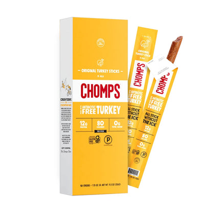 Chomps Original Turkey Jerky Meat Snack Sticks (Pack of 10)