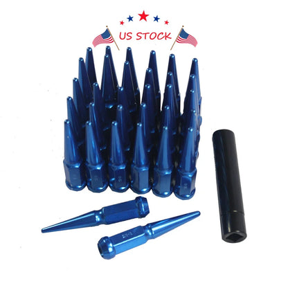 32 pcs Blue Spike Lug Nuts for Ford F250 F350 Dodge Ram 2500 3500