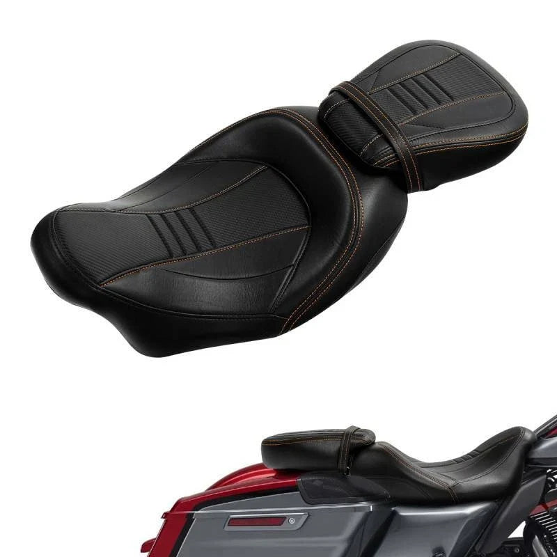 Black Driver Passenger Seat for Harley CVO Street Glide FLHXSE (2009–2023)