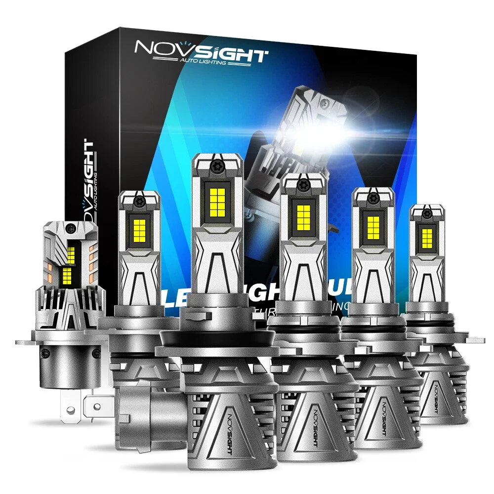 Set of 4 LED Headlight Bulbs 9005 9006 H4 H7 H11 for Universal Fit