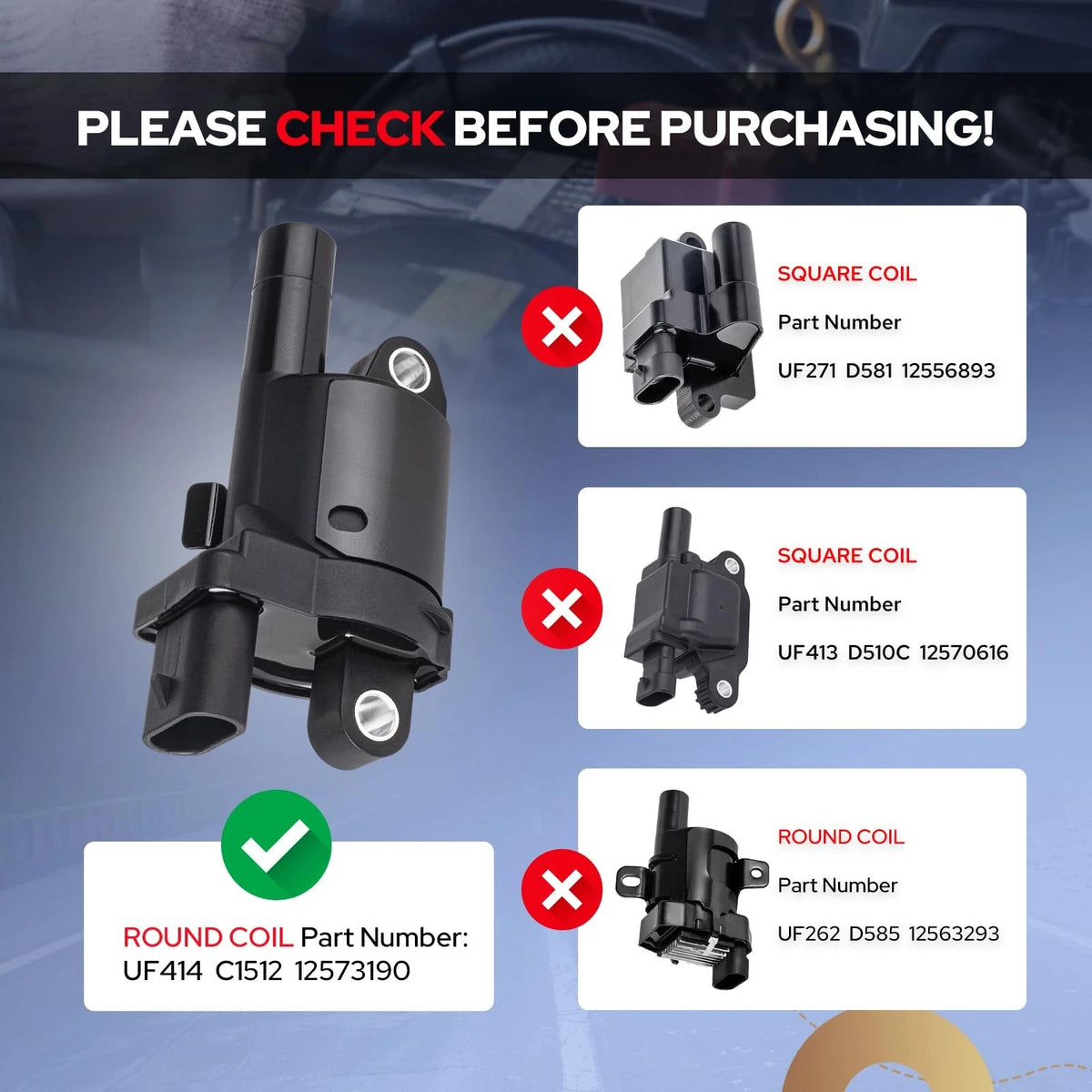 Round Ignition Coil Pack for 5.3 (2000–2023)