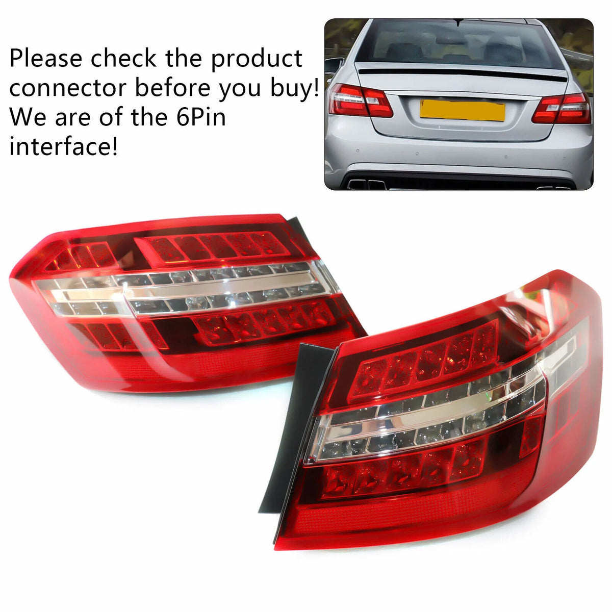 Pair Outer Tail Lights for Mercedes-Benz W212 E-Class (2010–2013) 2129060758, 2129060858