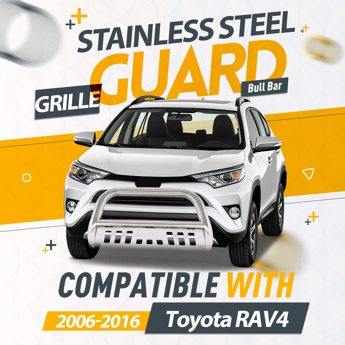 Stainless Steel Bull Bar Push Bumper Grille Guard for Toyota RAV4 (2006–2016) BACP000000499