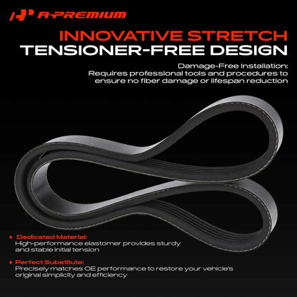 Serpentine Belt for Mazda 3 (2004–2009) 1143407, 1148907, K050264SF