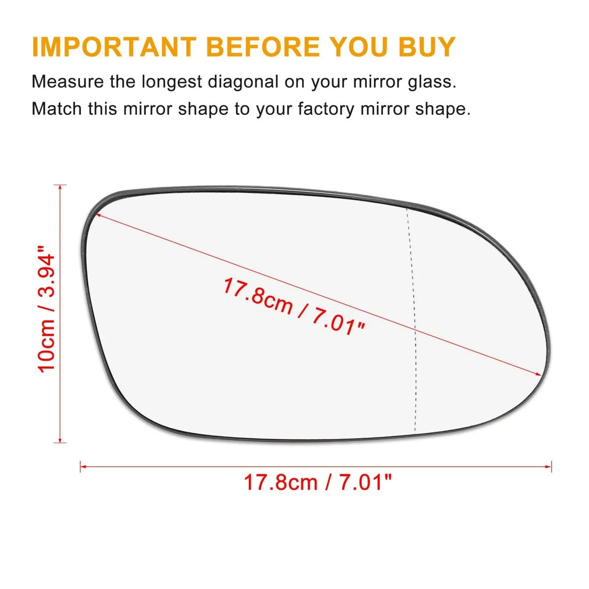 Heated Right Side Mirror Glass for Mercedes-Benz CLK55 SLK320 (2003–2009)