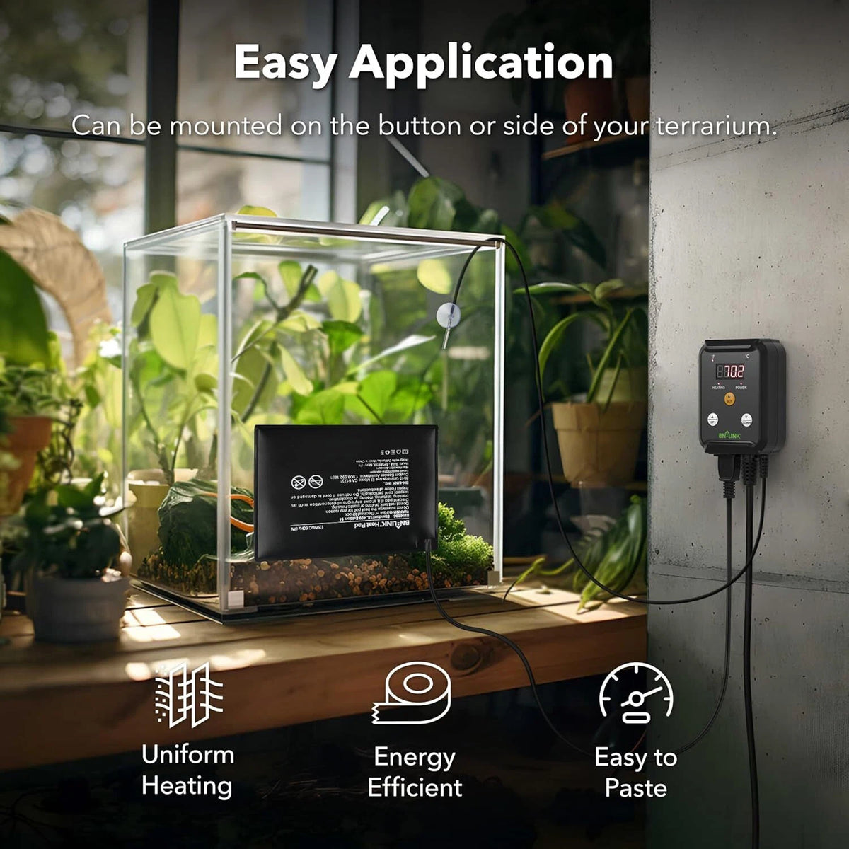 Reptile Heating Pad with Digital Thermostat for Terrarium