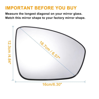 Right Side Heated Mirror Glass w/ Backing Plate for Nissan Altima (2019–2021)