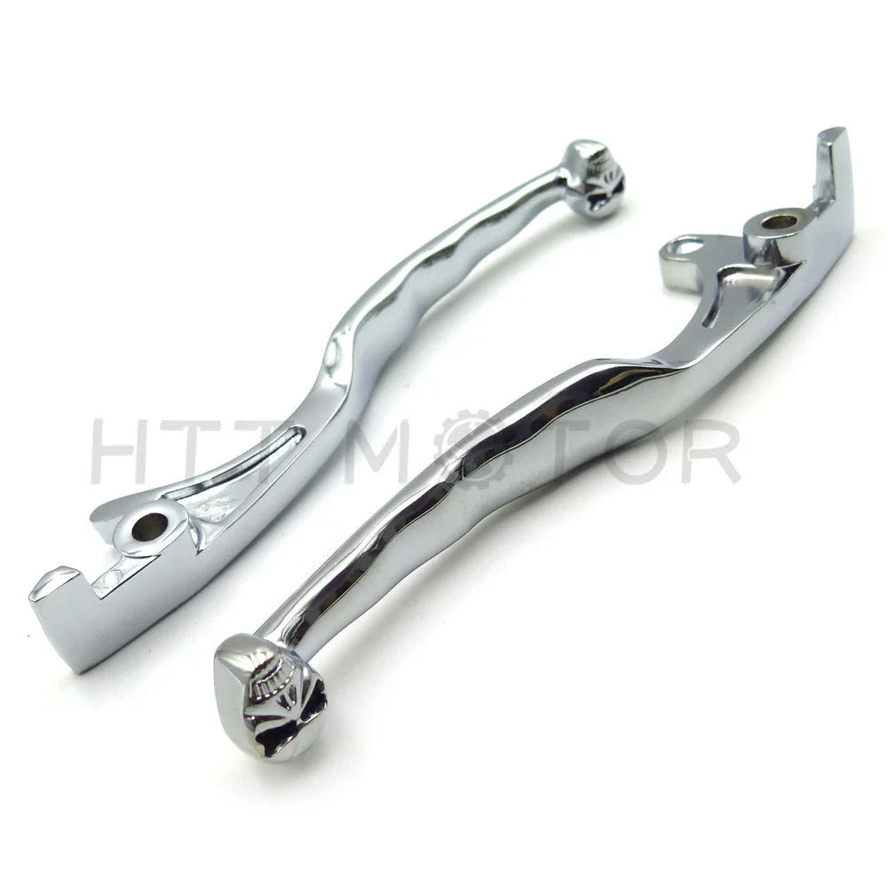 Chrome Skull Brake Clutch Levers for Kawasaki Vulcan 1500 1600 (1996–2008)