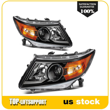 2X Halogen Black Headlights Assembly for Honda Odyssey (2011–2017)