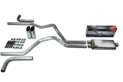 2.5" Dual Exhaust Kit for Ford F150 (2015–2020) - Flow II Muffler, Slash Tips