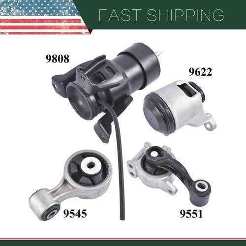 4X Motor Mount for Nissan Altima 3.5L (2007–2012) & Maxima 3.5L (2009–2014) - 9545 9551 9622 9808, 113509N00A, 112103KA0A, 113603KA0A