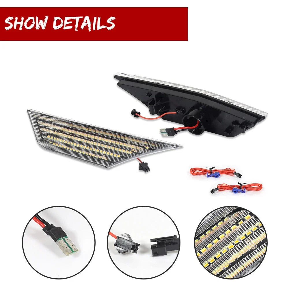 Clear Switchback Sequential Signal LED Side Marker Lights for Honda Civic (2016–2021)