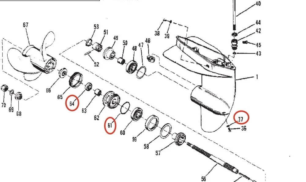 Outboard Prop Shaft Oil Seal & O-ring for Mercury 4-9.8 HP (26-66022, 25-30529)