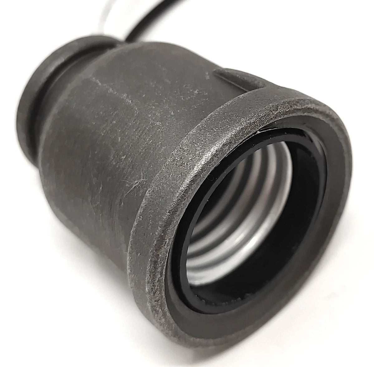 Iron Pipe Lamp Socket for 1/2 Inch NPT (Black)