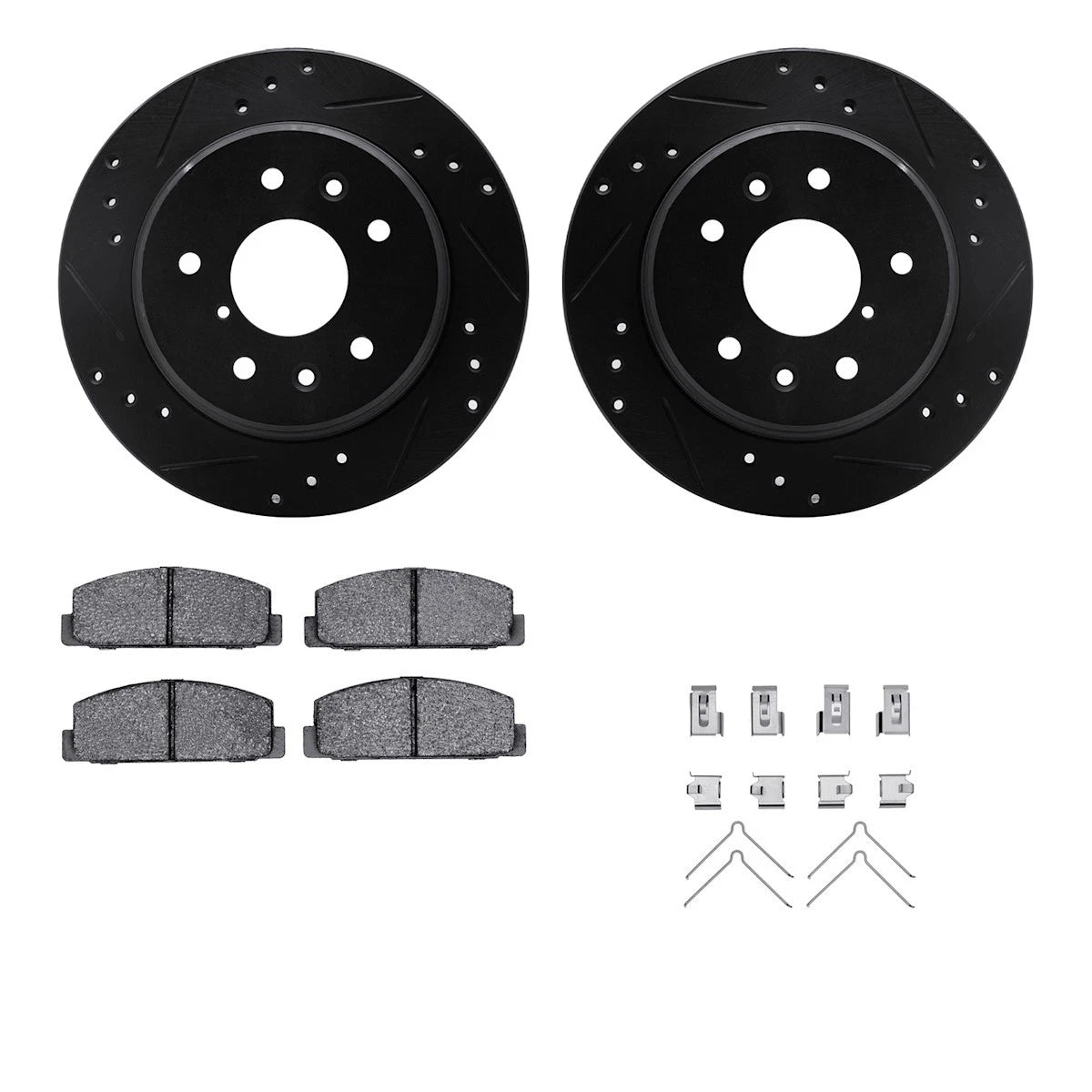 2X Brake Disc and Pad Kit for Mazda RX-7 (1986–1991) WHUH1-80008 Vented Rear Rotors