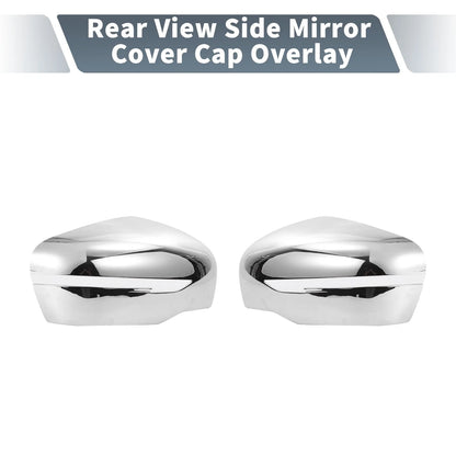 Pair Chrome Plated Rearview Mirror Cover Overlay for Nissan X-Trail Rogue (2014–2021)