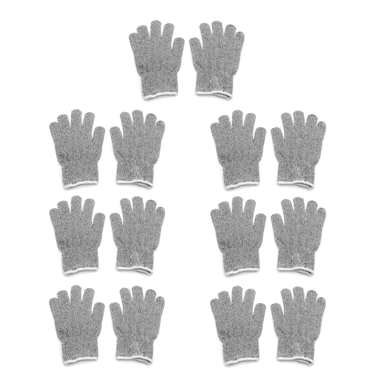 7 Pair Cut Resistant Gloves Level 5 Protection for Food Prep (In/Outdoor)