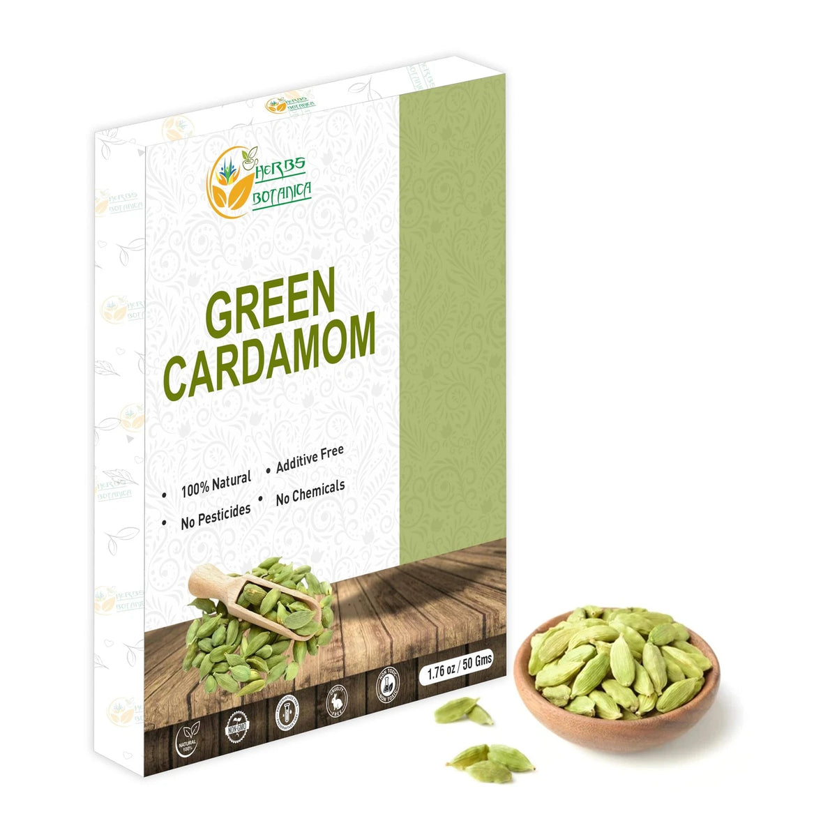 Green Cardamom Pods Whole Seeds for Herbs Botanica (1.76 Ounce)