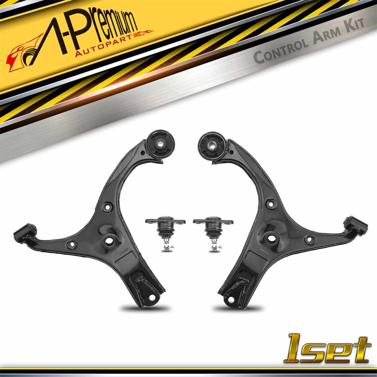 Set of 4 Front Lower Control Arms with Ball Joints for Hyundai Accent Kia Rio