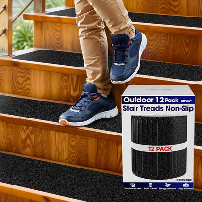 12 Pack Non-Slip Outdoor Stair Treads 30" x 6"