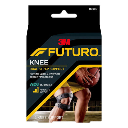 Dual Strap Knee Support for Adjustable Fit (Black)