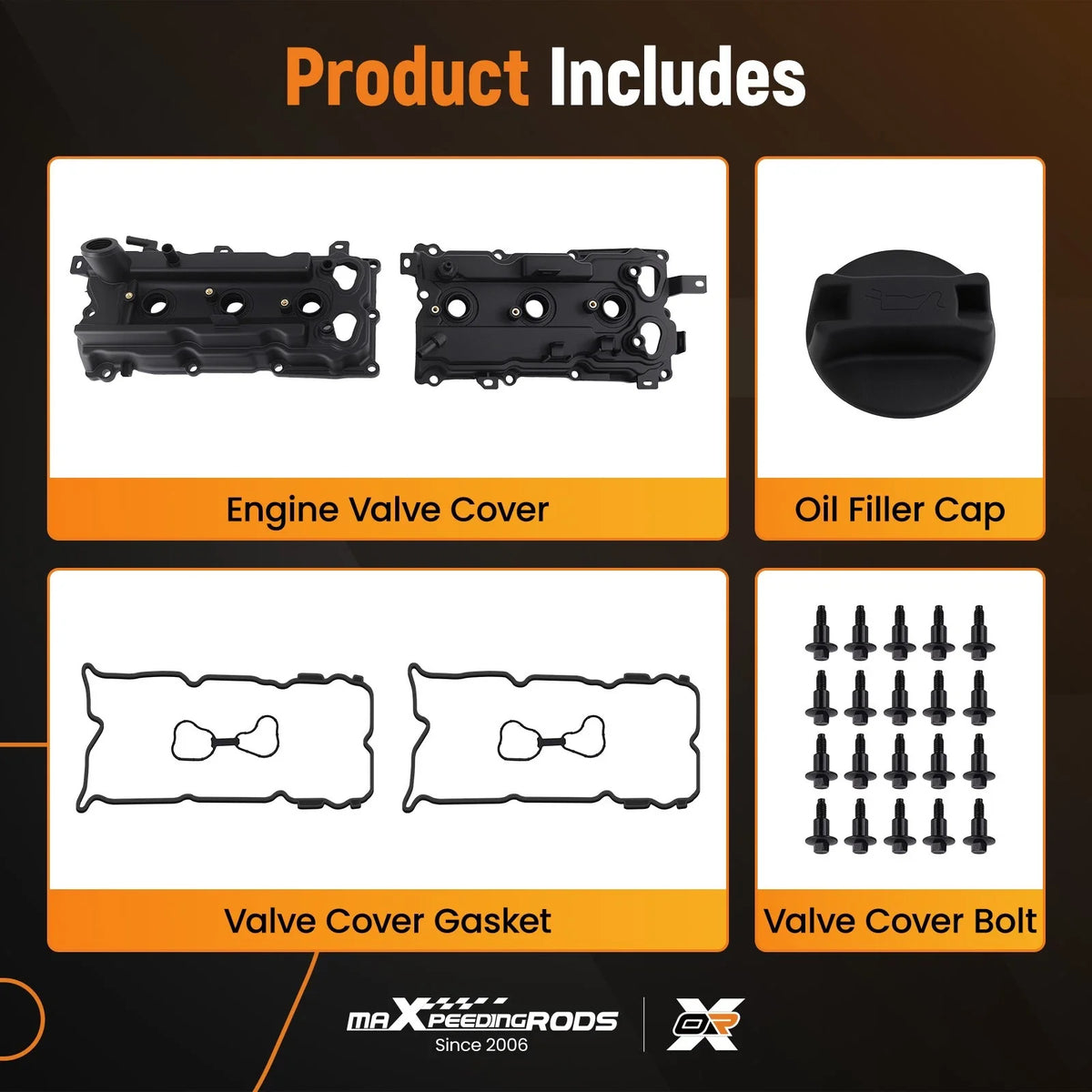 2X Engine Valve Cover Set for Nissan 350Z Infiniti EX35 FX35 (2003–2008) 13264JK20A
