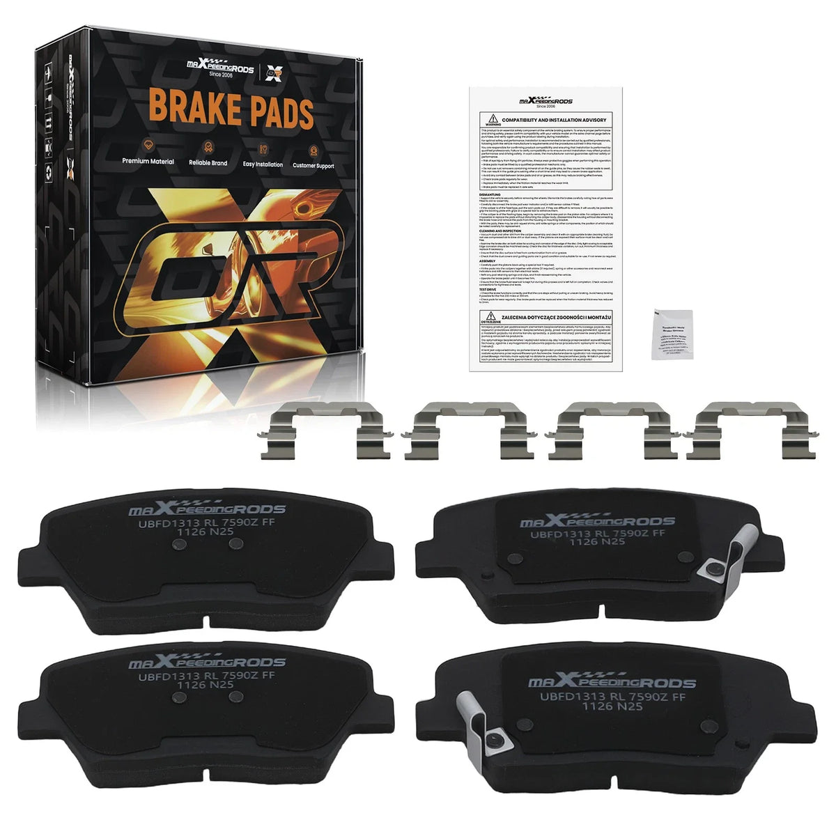 Front Ceramic Brake Pads Set for Kia Rondo Sorento Hyundai Azera Santa Fe (2007–2019)