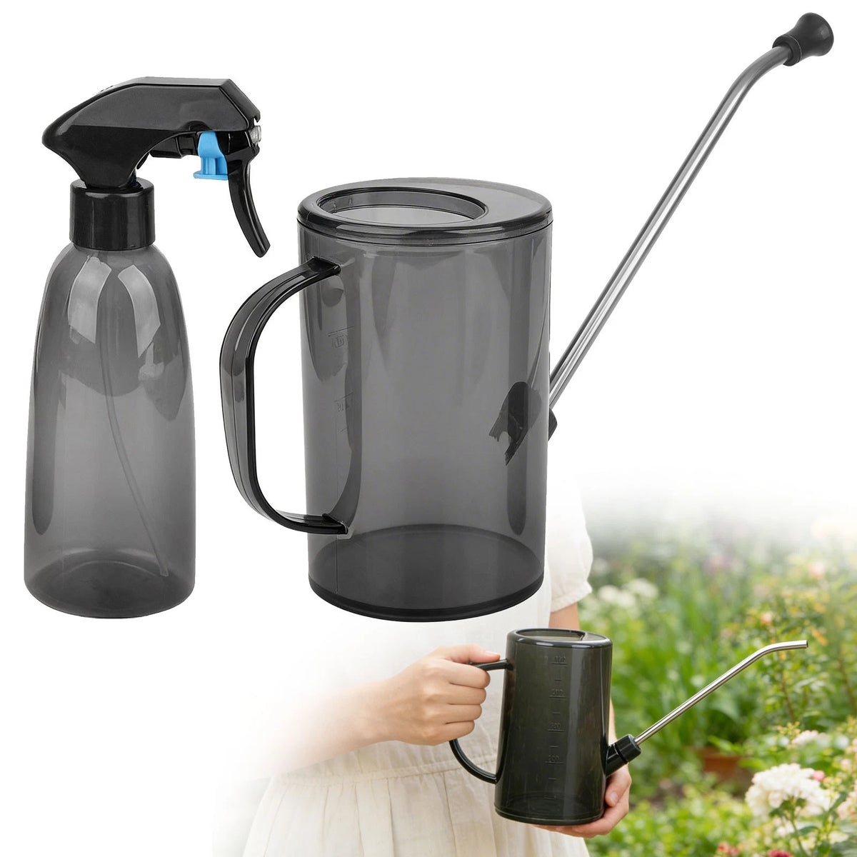 Set of 2 Plant Spray Bottles and Watering Cans for Indoor Plants