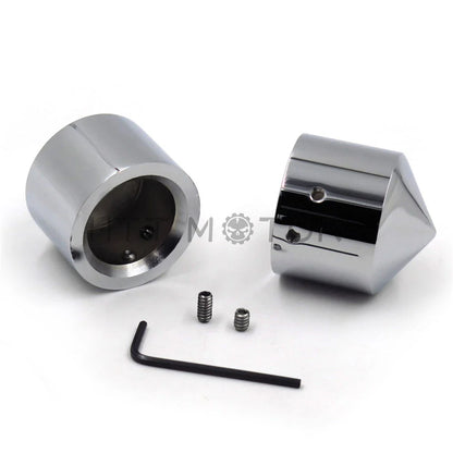 2PCS Chrome Front Axle Nut Cover Cap for Harley Softail Dyna V-Rod Touring (–)