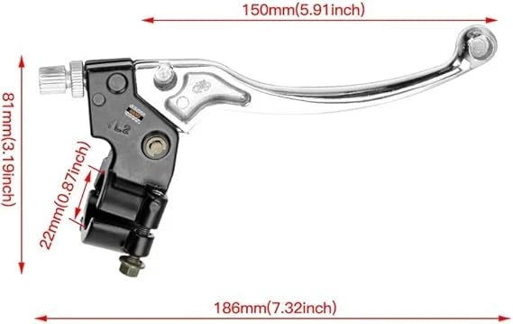 Set of 2 Silver 7/8" 22mm Clutch Brake Handle Levers for XR80 XR100 CRF70