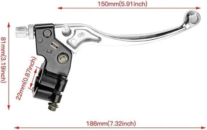 Set of 2 Silver 7/8" 22mm Clutch Brake Handle Levers for XR80 XR100 CRF70