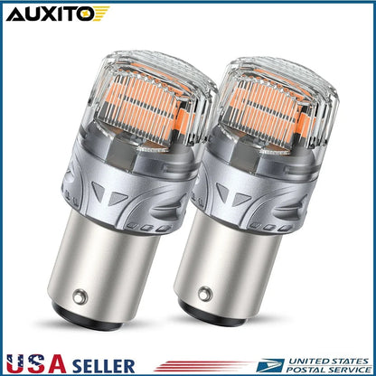 2X 1157 Amber Yellow LED Turn Signal Parking Light Bulbs for Autoone