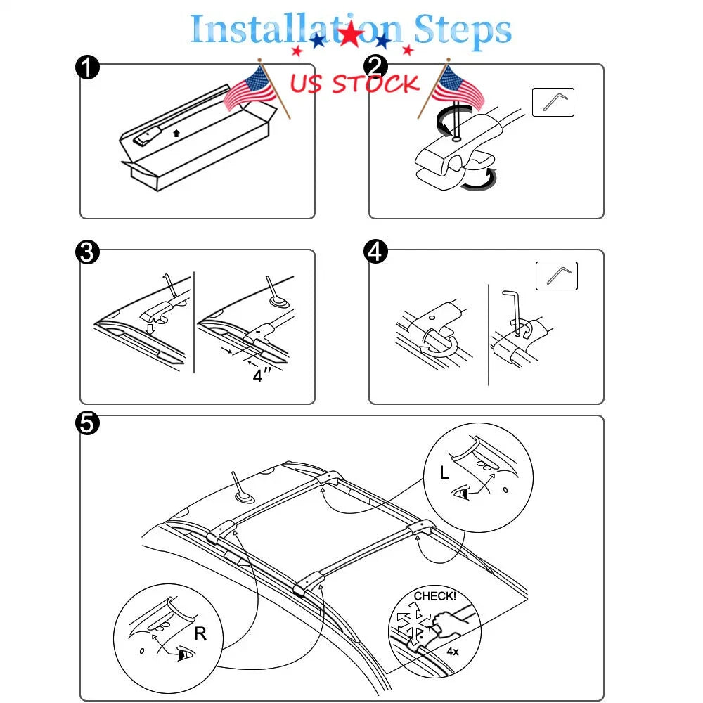 Aluminum Roof Rack Cross Bars for Jeep Renegade (2015–2020)