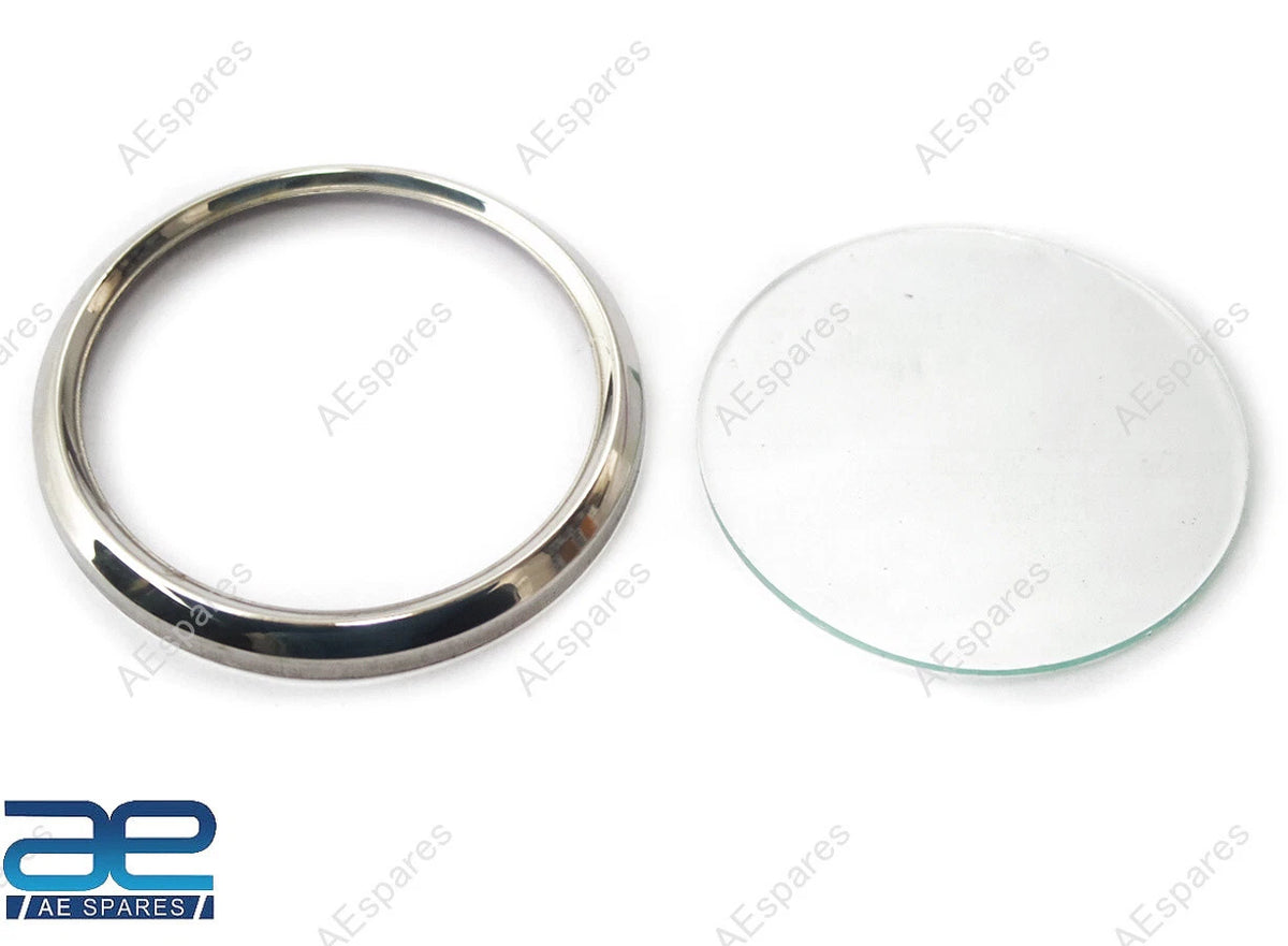 Chrome Bezel Glass Repair Kit for Norton Triumph 80 mm Speedo Tach