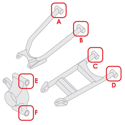 Set of 4 A-Arm Sealed Pivot Caps for Polaris (ZG104)