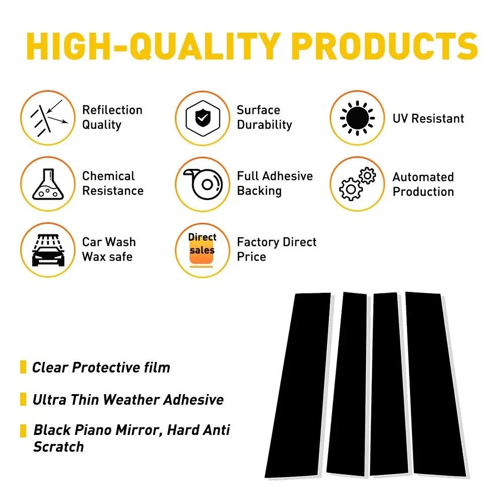 Window Pillar Post Door Trim Covers for Toyota Tundra (2007–2021)