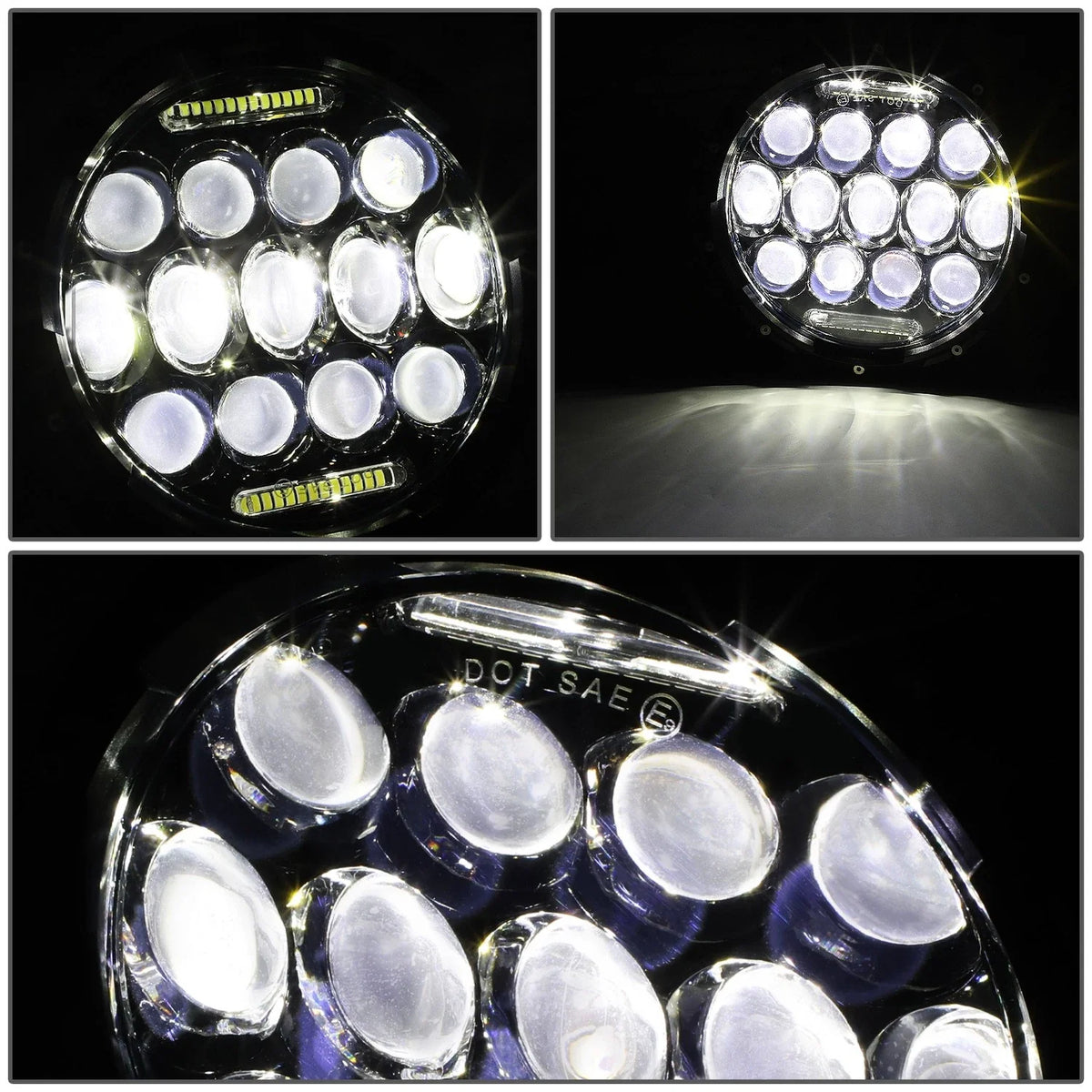 LED DRL Projector Headlights for Jeep Wrangler JK (2007–2018) - Black Housing