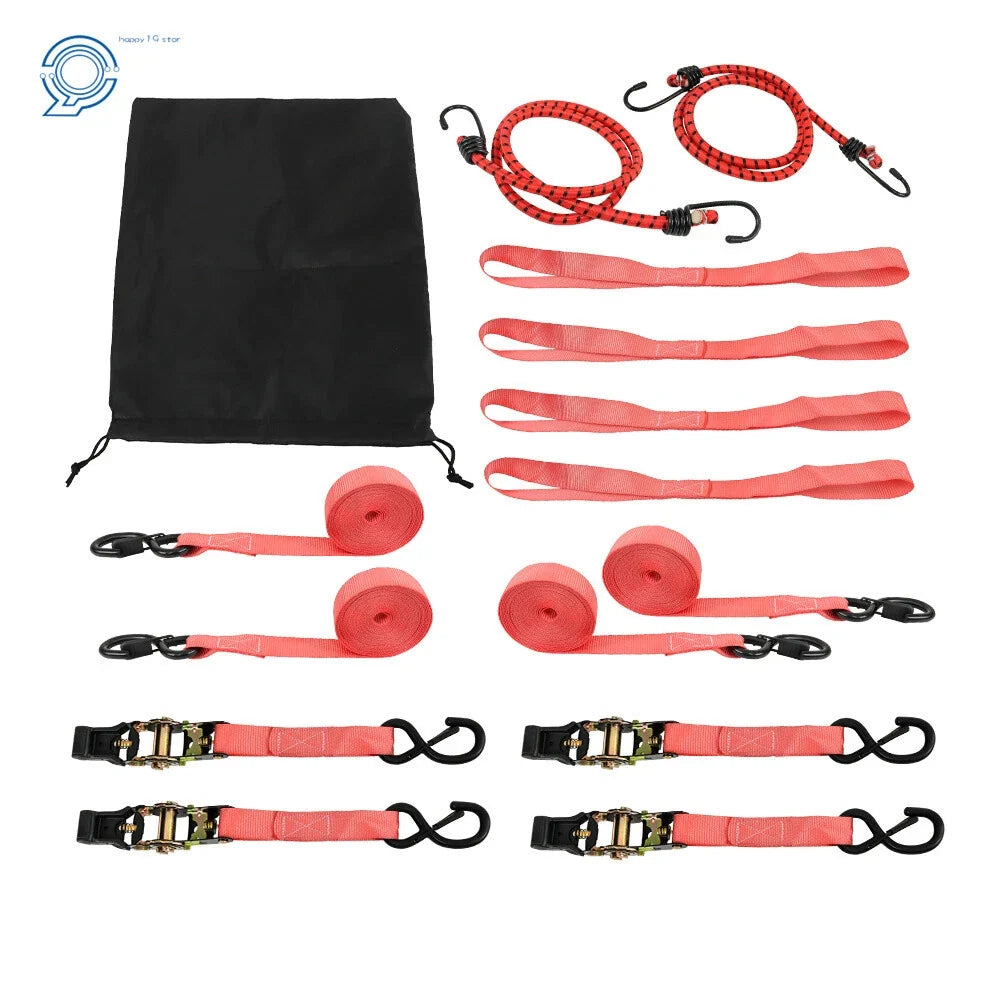 Set of 4 Heavy Duty Ratchet Straps for Secure Cargo Transport