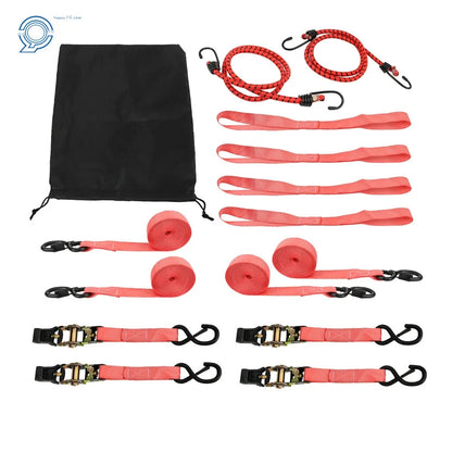 Set of 4 Heavy Duty Ratchet Straps for Secure Cargo Transport