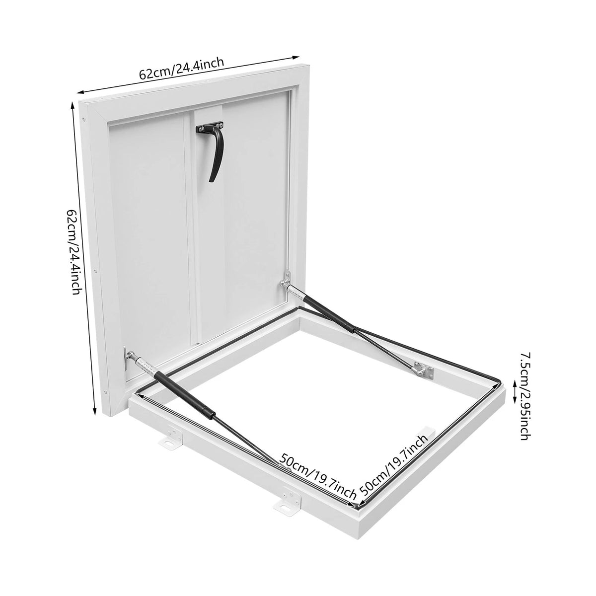 Roof Hatch for Roof Access (19.7in x 19.7in) White