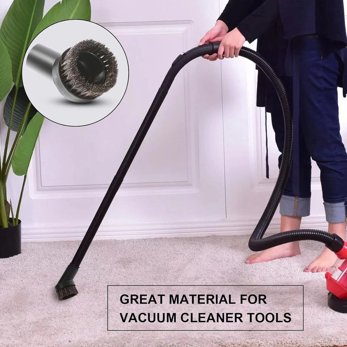 4Pcs 1-1/4" Vacuum Attachments & Brushes, 5.9" Floor Brush