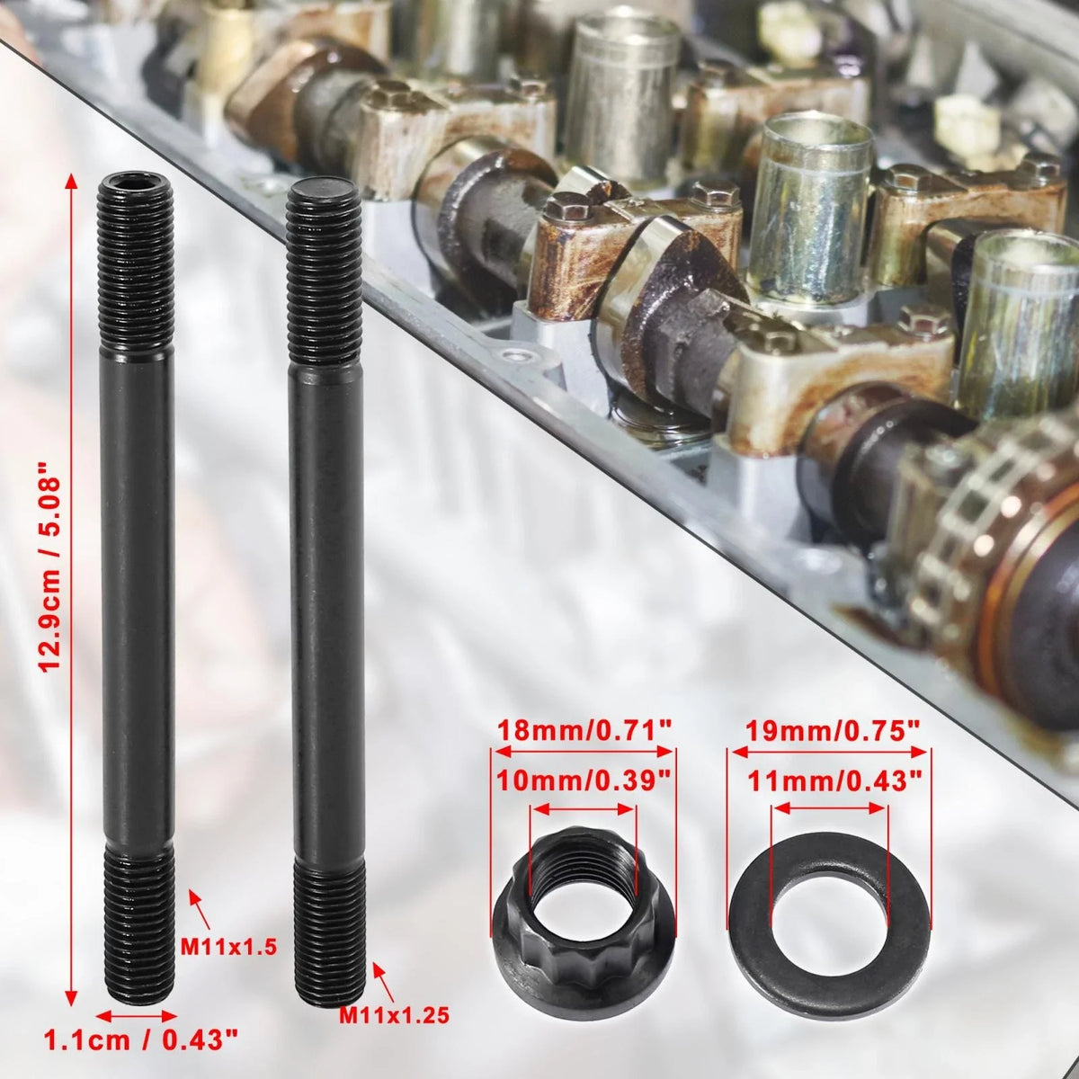 Cylinder Head Stud Kit for Nissan RB20 RB25 RB25DET RB20DET (1990–2002)