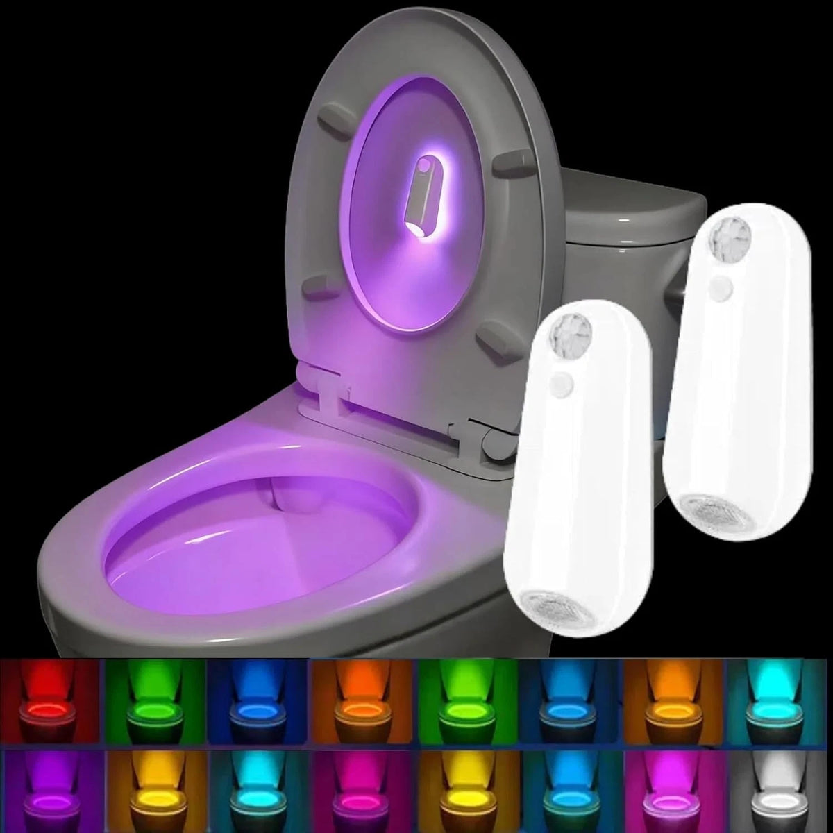 2X Toilet Night Light Motion Sensor RGB for Bathroom